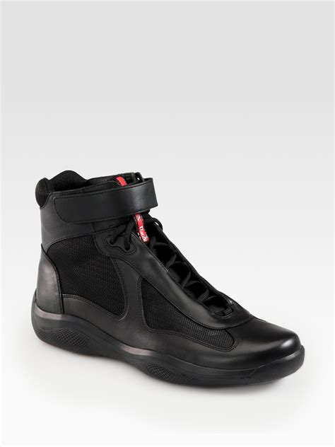 prada men's tennis shoes|prada men's high top sneakers.